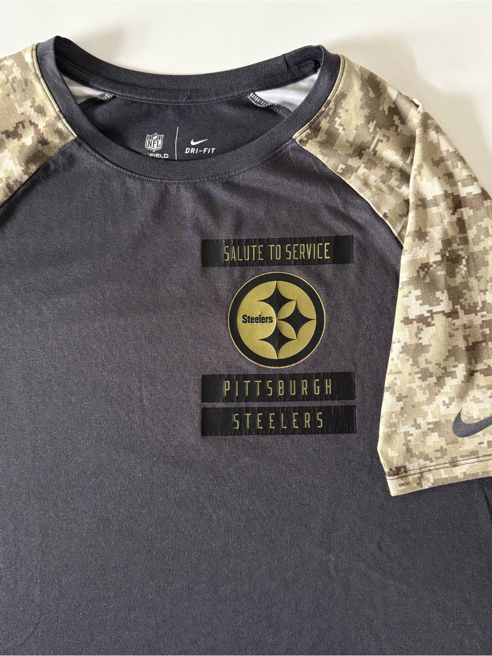 Nike Dri-Fit Steelers Short Sleeve Shirt Men's M OnField Apparel Swoosh